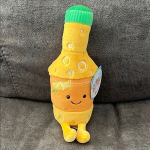 Smiling Orange Bottle Plush Toy